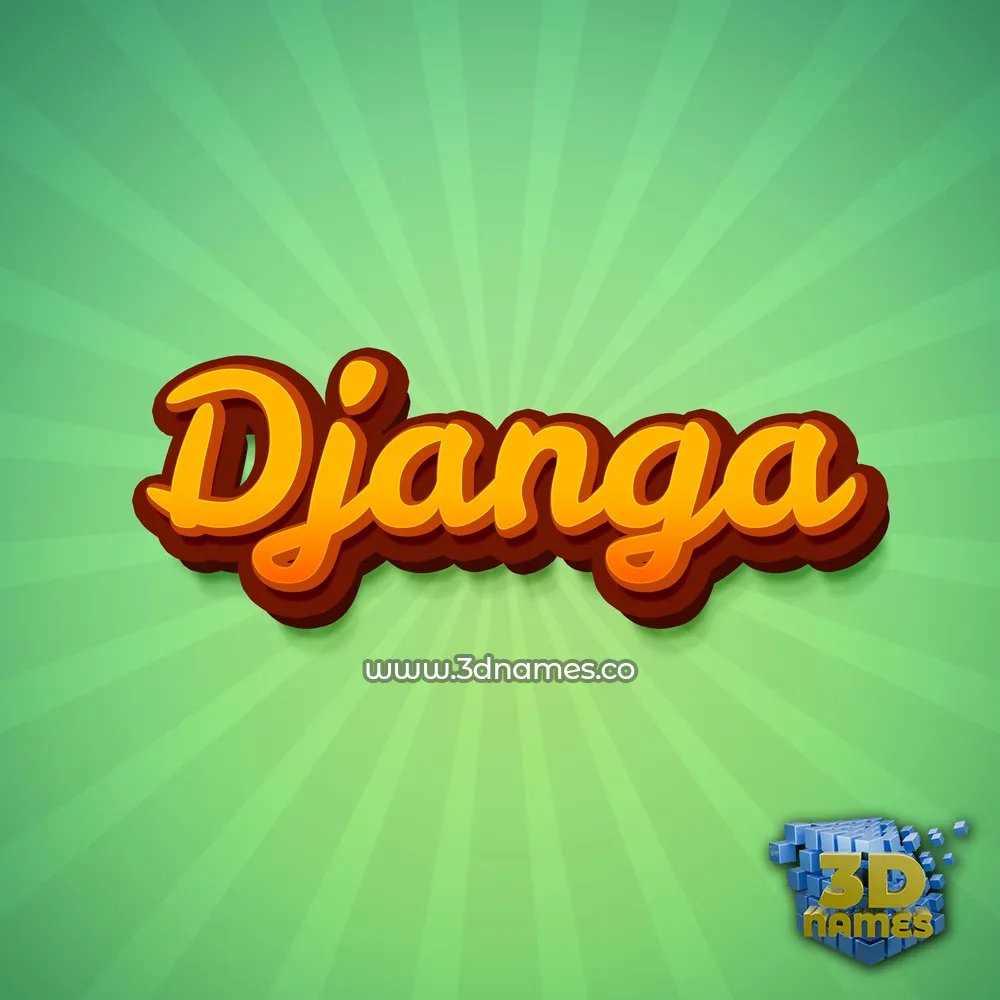djanga in Green Rays style - 3D name wallpaper