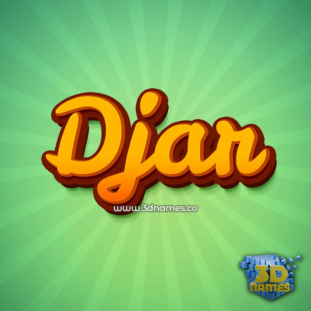 djar in Green Rays style - 3D name wallpaper