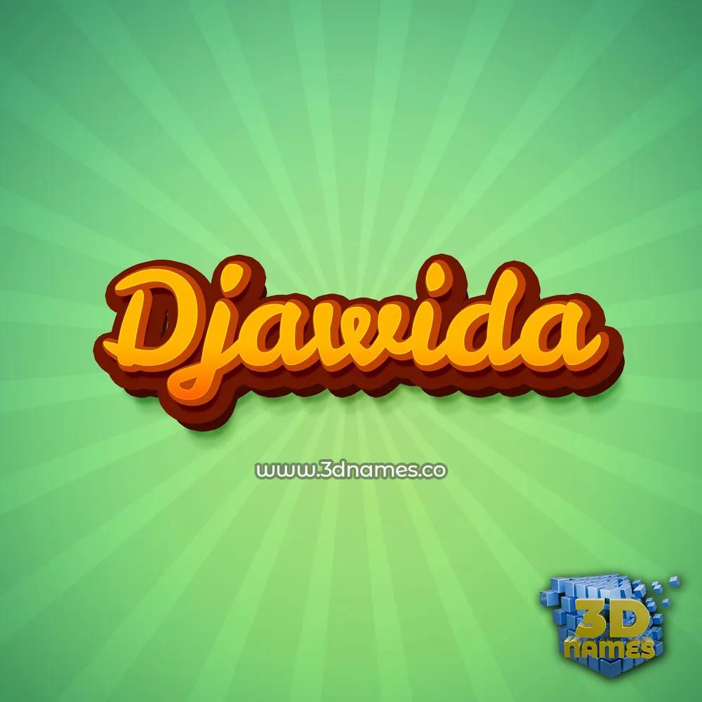 djawida in Green Rays style - 3D name wallpaper