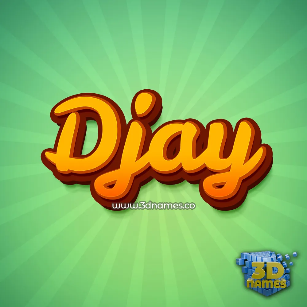 djay in Green Rays style - 3D name wallpaper