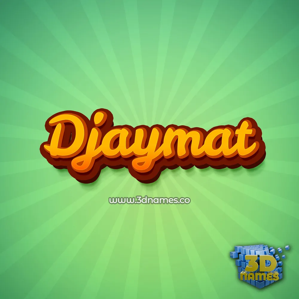 djaymat in Green Rays style - 3D name wallpaper