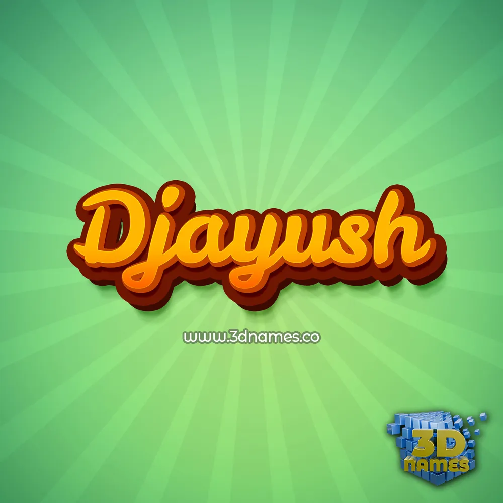 djayush in Green Rays style - 3D name wallpaper