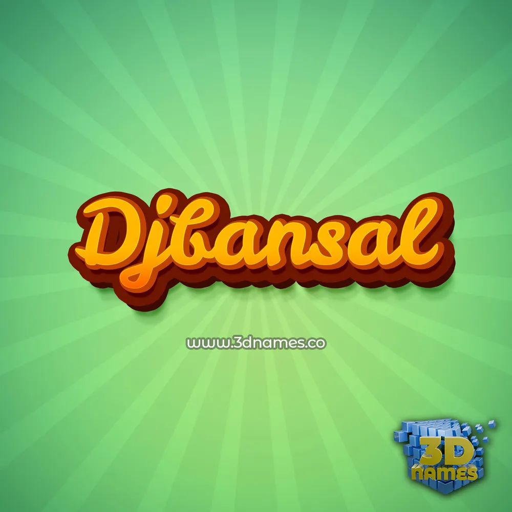 djbansal in Green Rays style - 3D name wallpaper