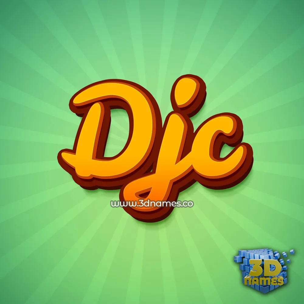 djc in Green Rays style - 3D name wallpaper