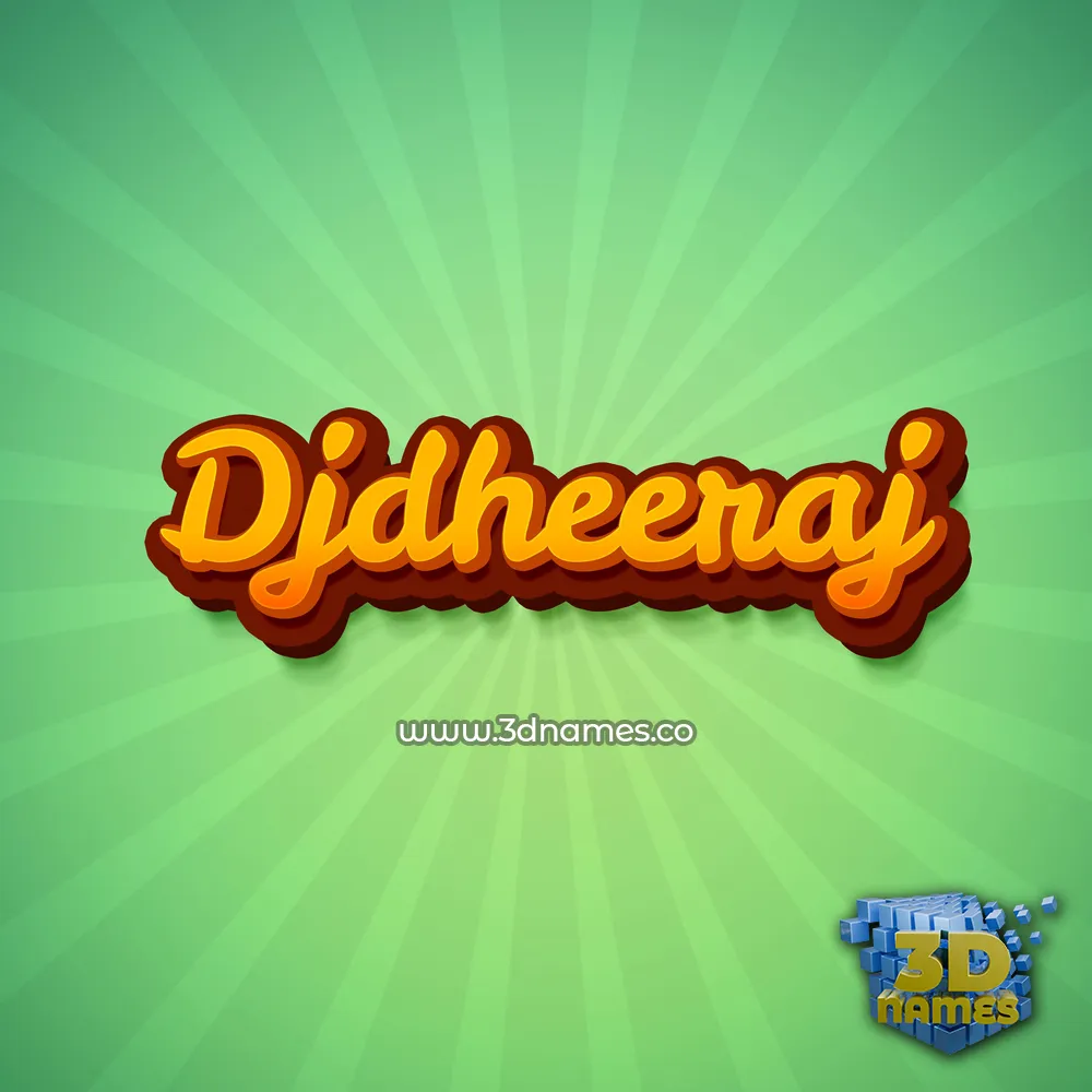 djdheeraj in Green Rays style - 3D name wallpaper