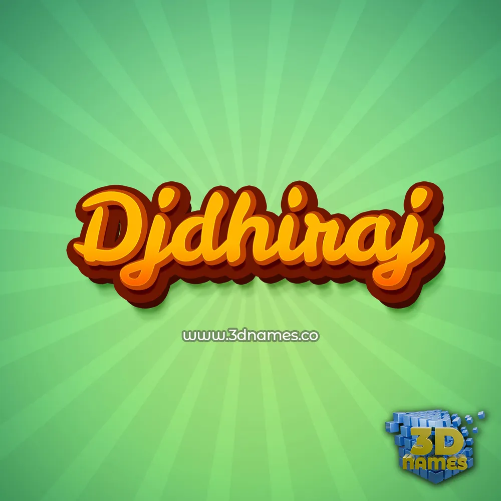 djdhiraj in Green Rays style - 3D name wallpaper