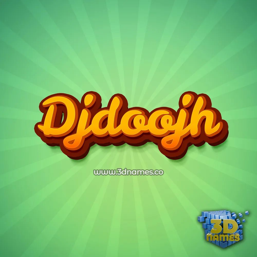 djdoojh in Green Rays style - 3D name wallpaper