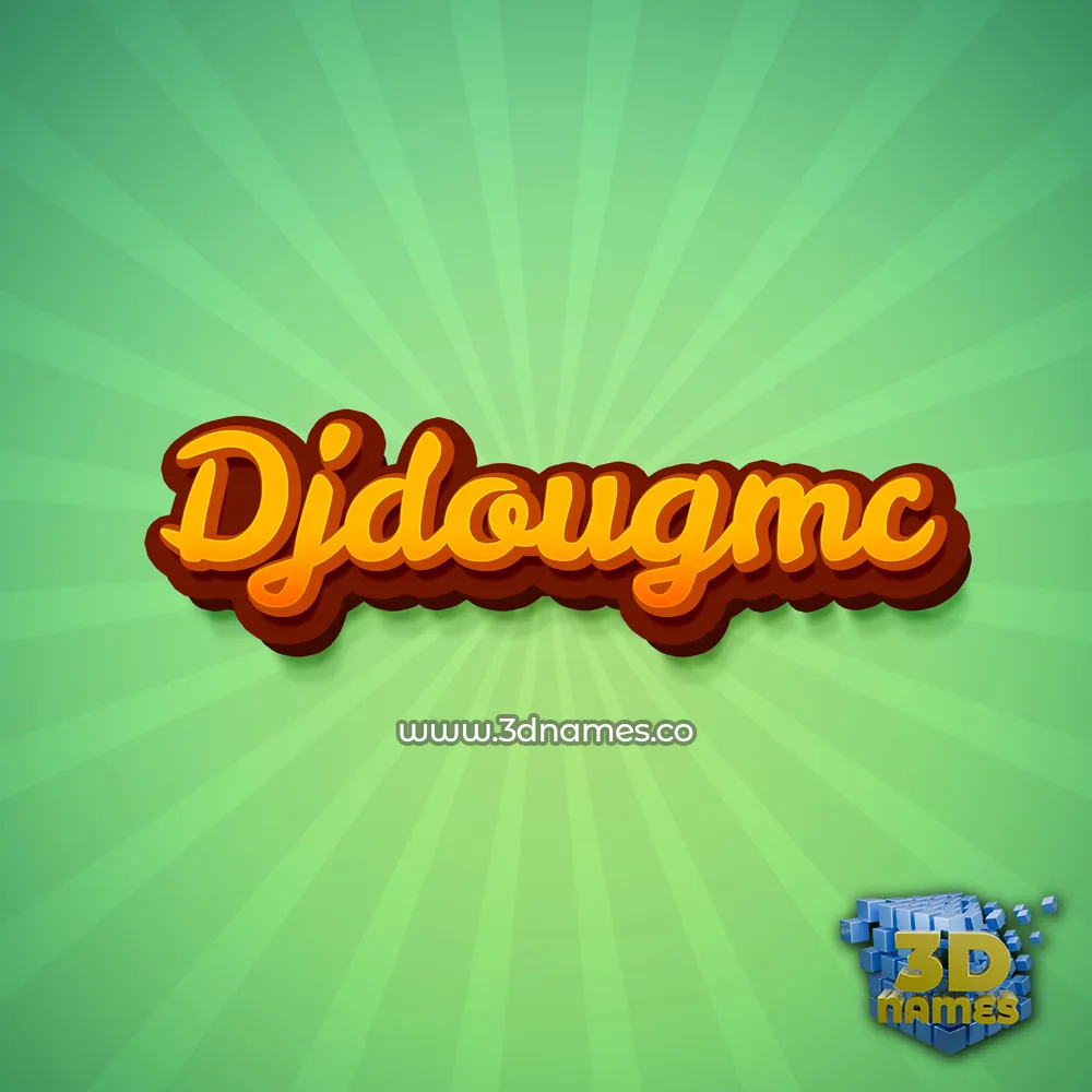djdougmc in Green Rays style - 3D name wallpaper