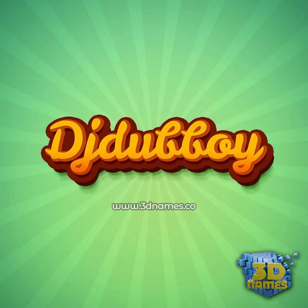 djdubboy in Green Rays style - 3D name wallpaper