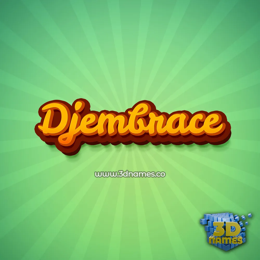 djembrace in Green Rays style - 3D name wallpaper