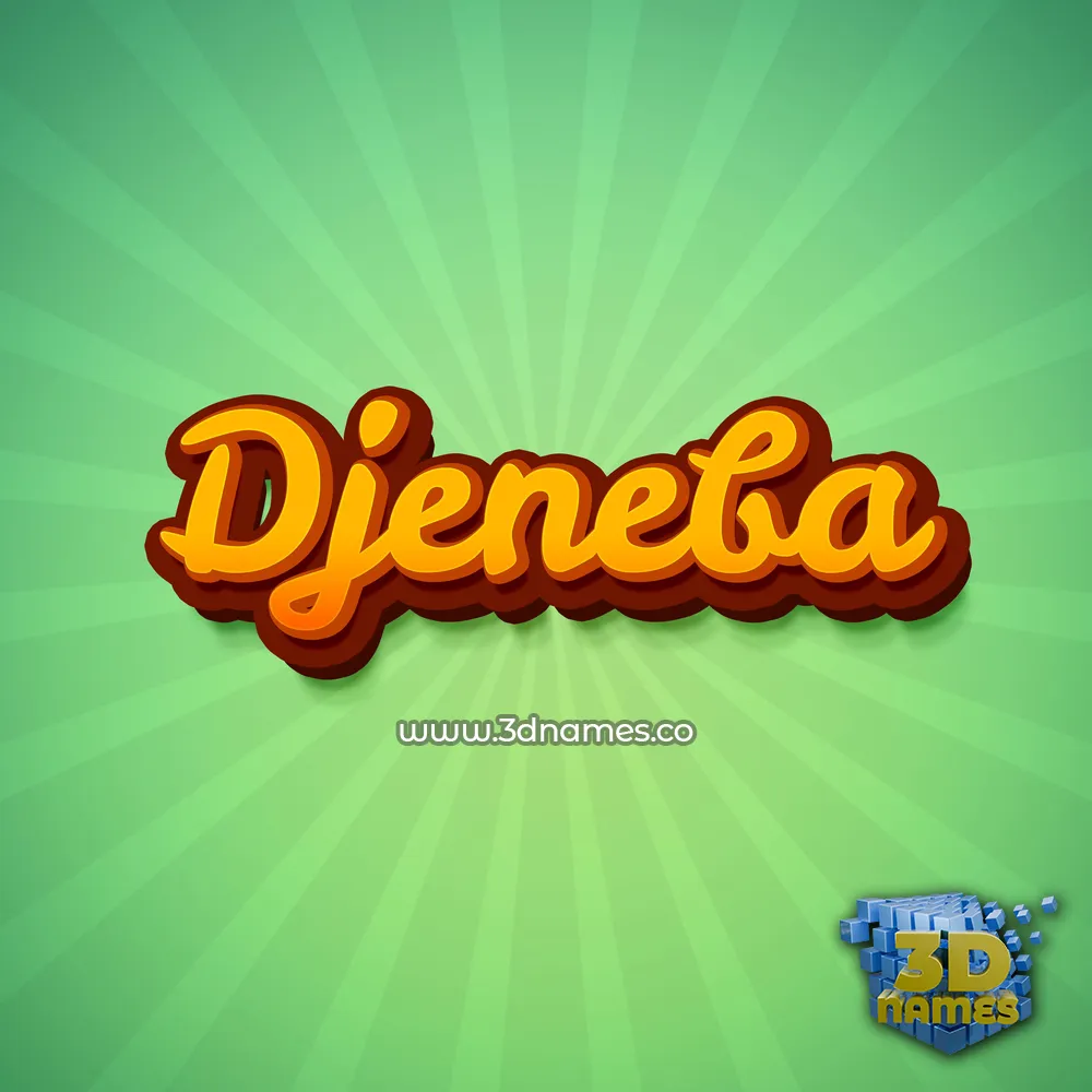djeneba in Green Rays style - 3D name wallpaper