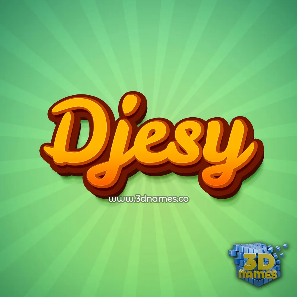 djesy in Green Rays style - 3D name wallpaper