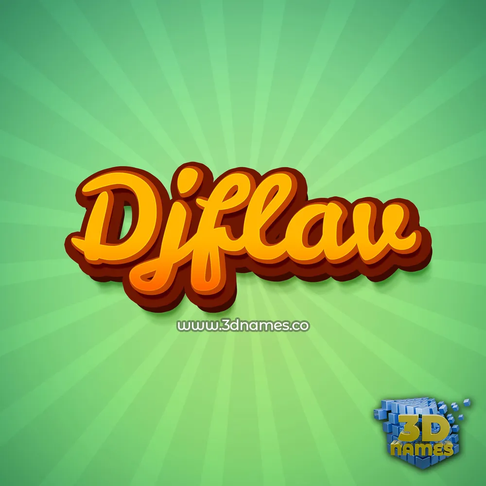 djflav in Green Rays style - 3D name wallpaper