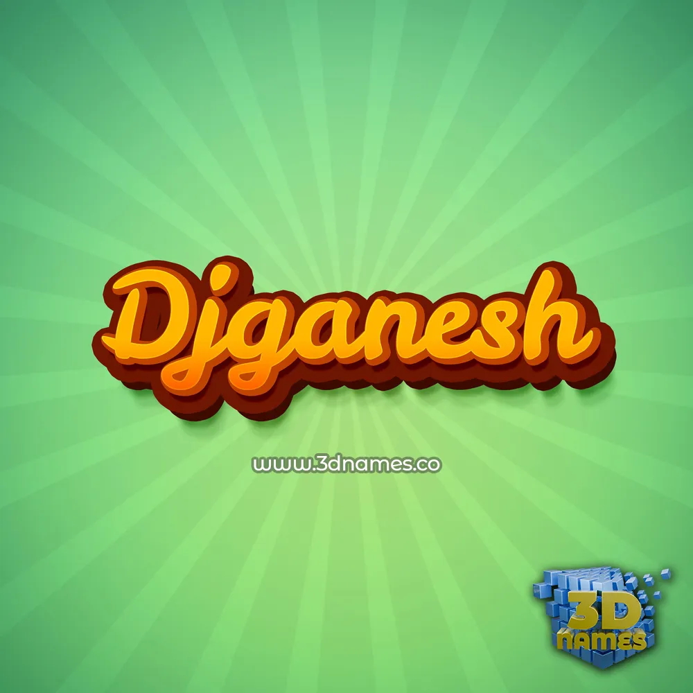 djganesh in Green Rays style - 3D name wallpaper
