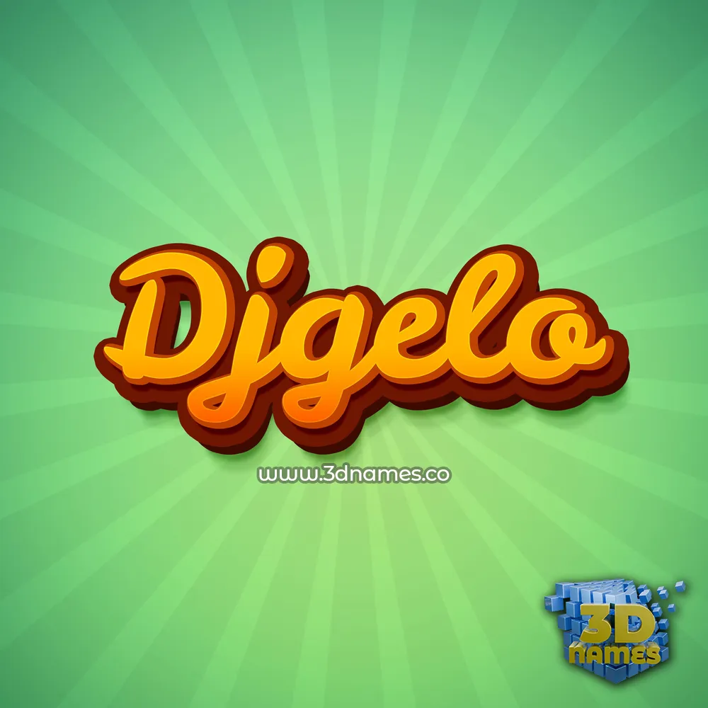 djgelo in Green Rays style - 3D name wallpaper