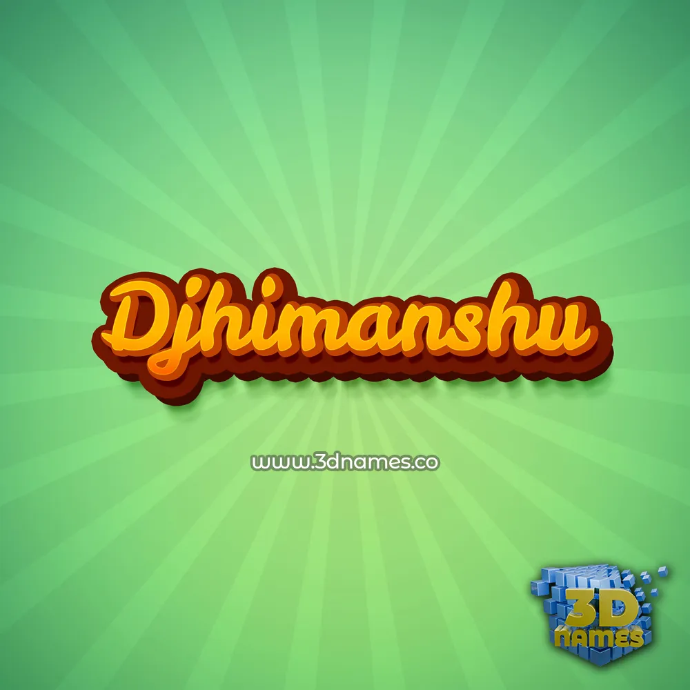djhimanshu in Green Rays style - 3D name wallpaper