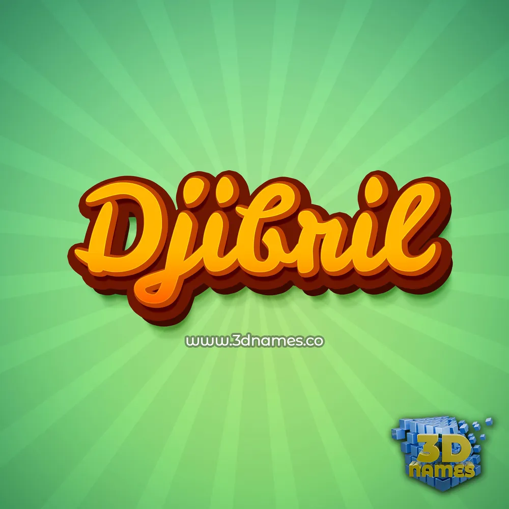 djibril in Green Rays style - 3D name wallpaper