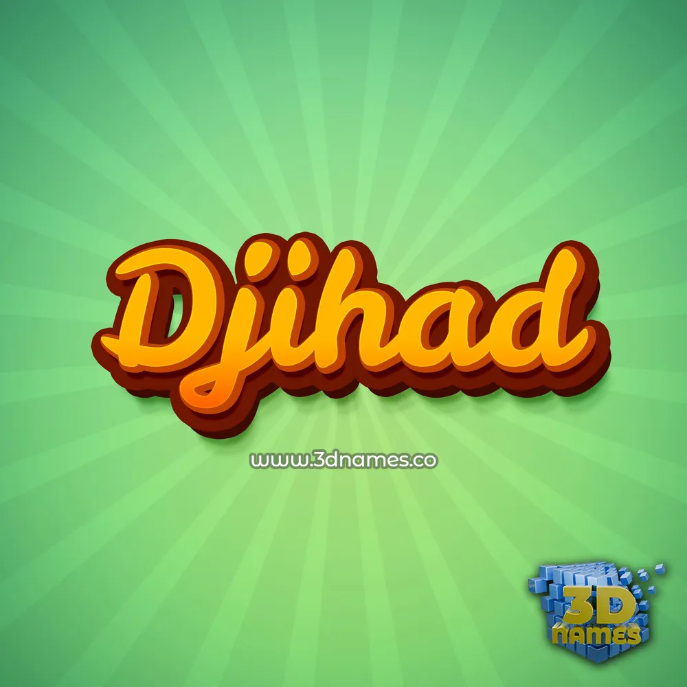 djihad in Green Rays style - 3D name wallpaper