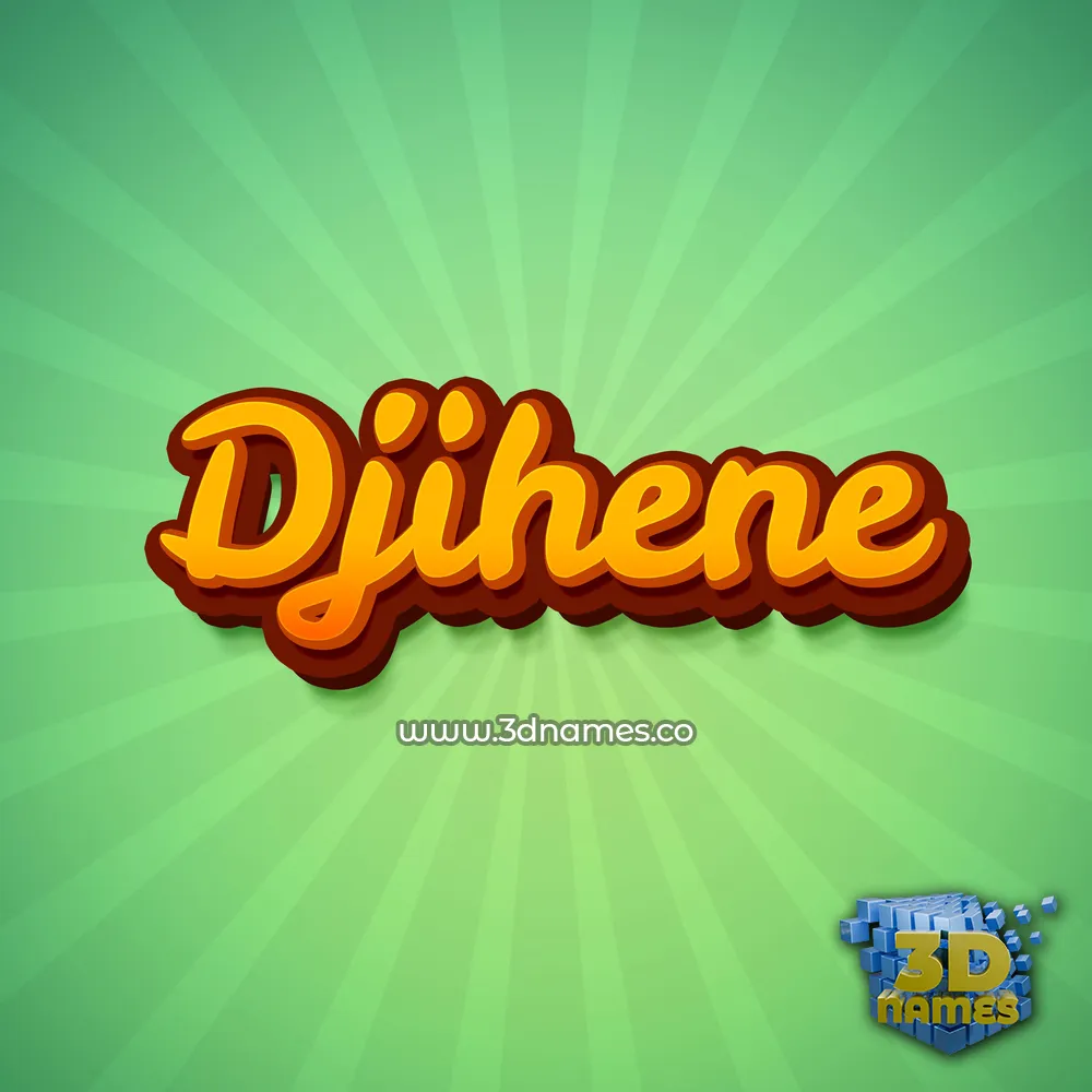 djihene in Green Rays style - 3D name wallpaper