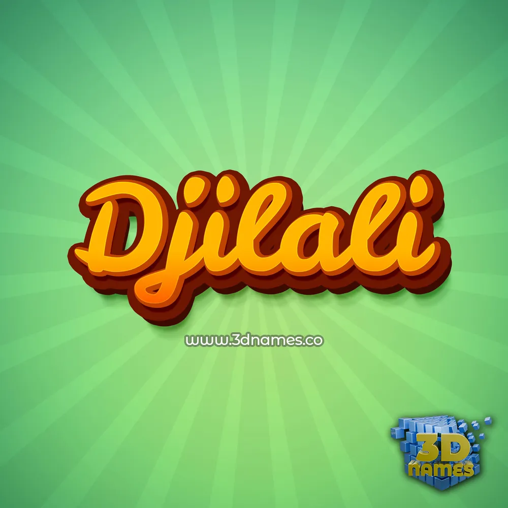 djilali in Green Rays style - 3D name wallpaper