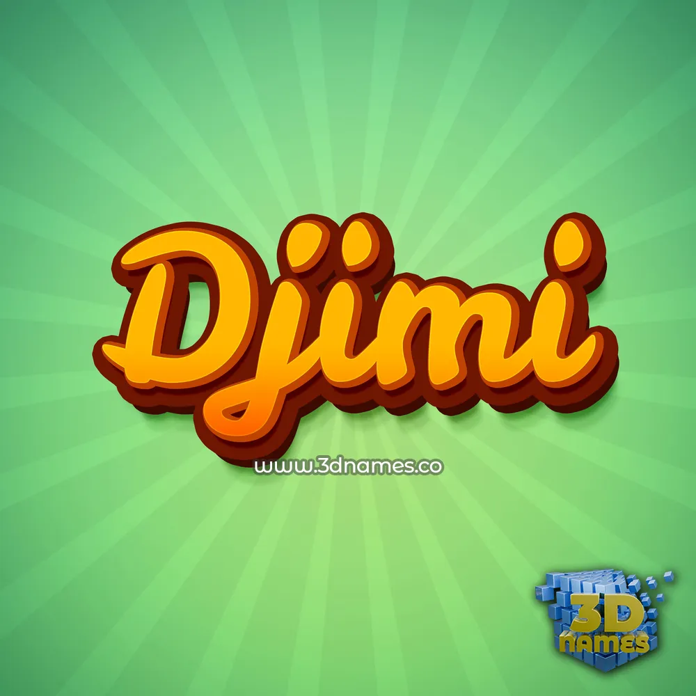 djimi in Green Rays style - 3D name wallpaper
