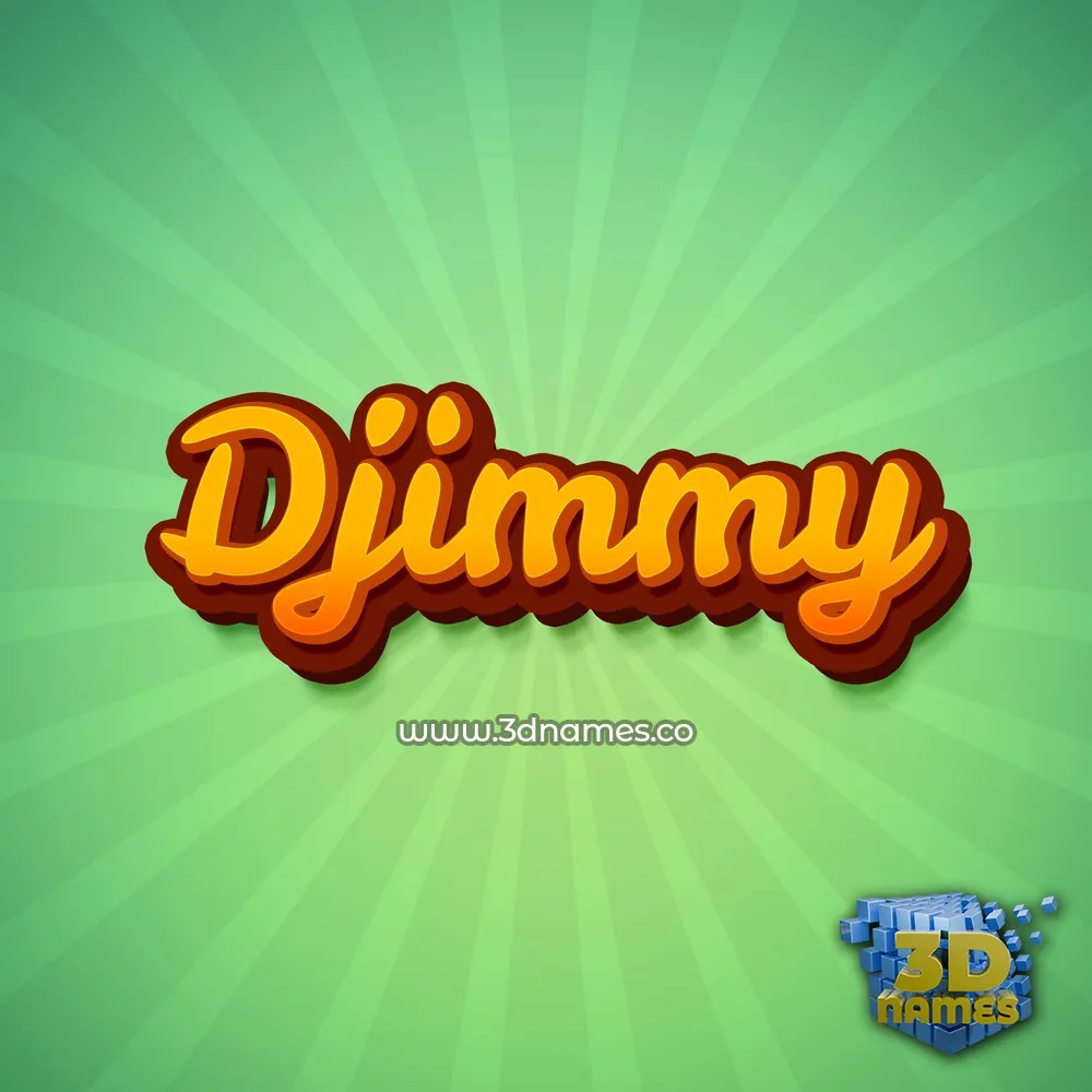 djimmy in Green Rays style - 3D name wallpaper