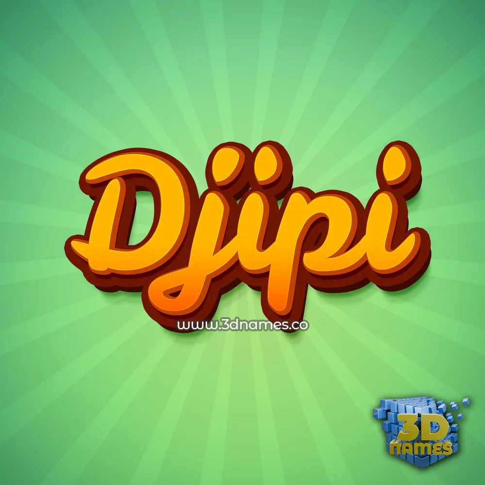 djipi in Green Rays style - 3D name wallpaper