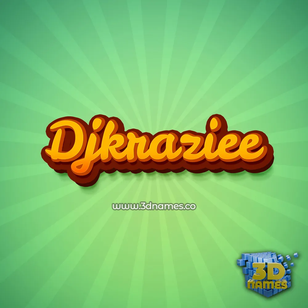 djkraziee in Green Rays style - 3D name wallpaper