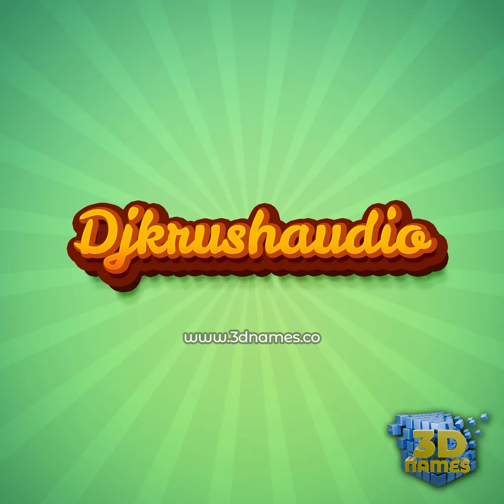 djkrushaudio in Green Rays style - 3D name wallpaper