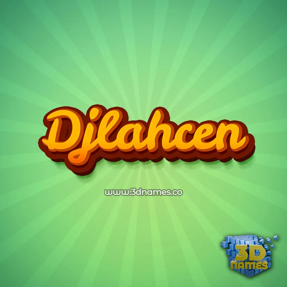 djlahcen in Green Rays style - 3D name wallpaper