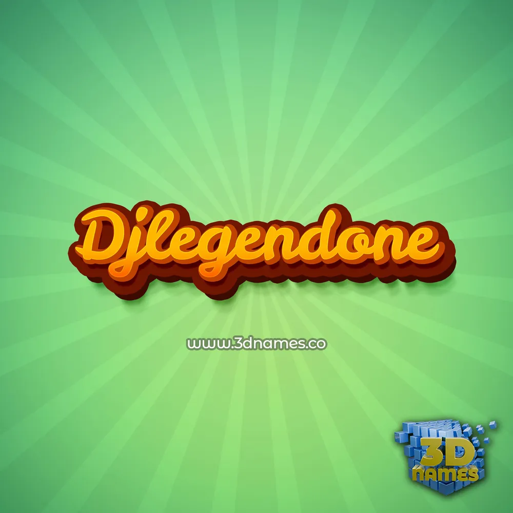djlegendone in Green Rays style - 3D name wallpaper