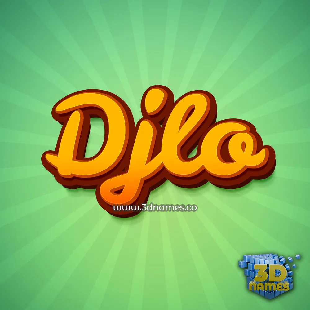 djlo in Green Rays style - 3D name wallpaper