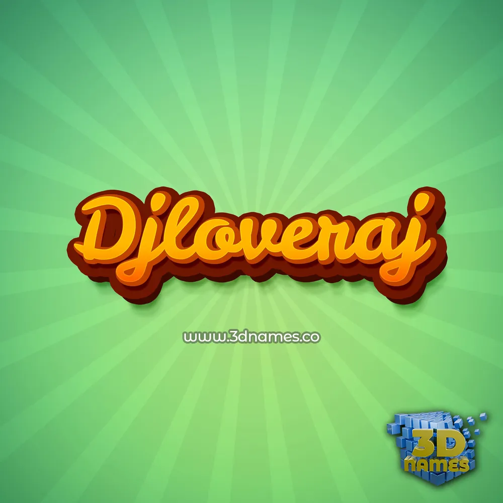 djloveraj in Green Rays style - 3D name wallpaper