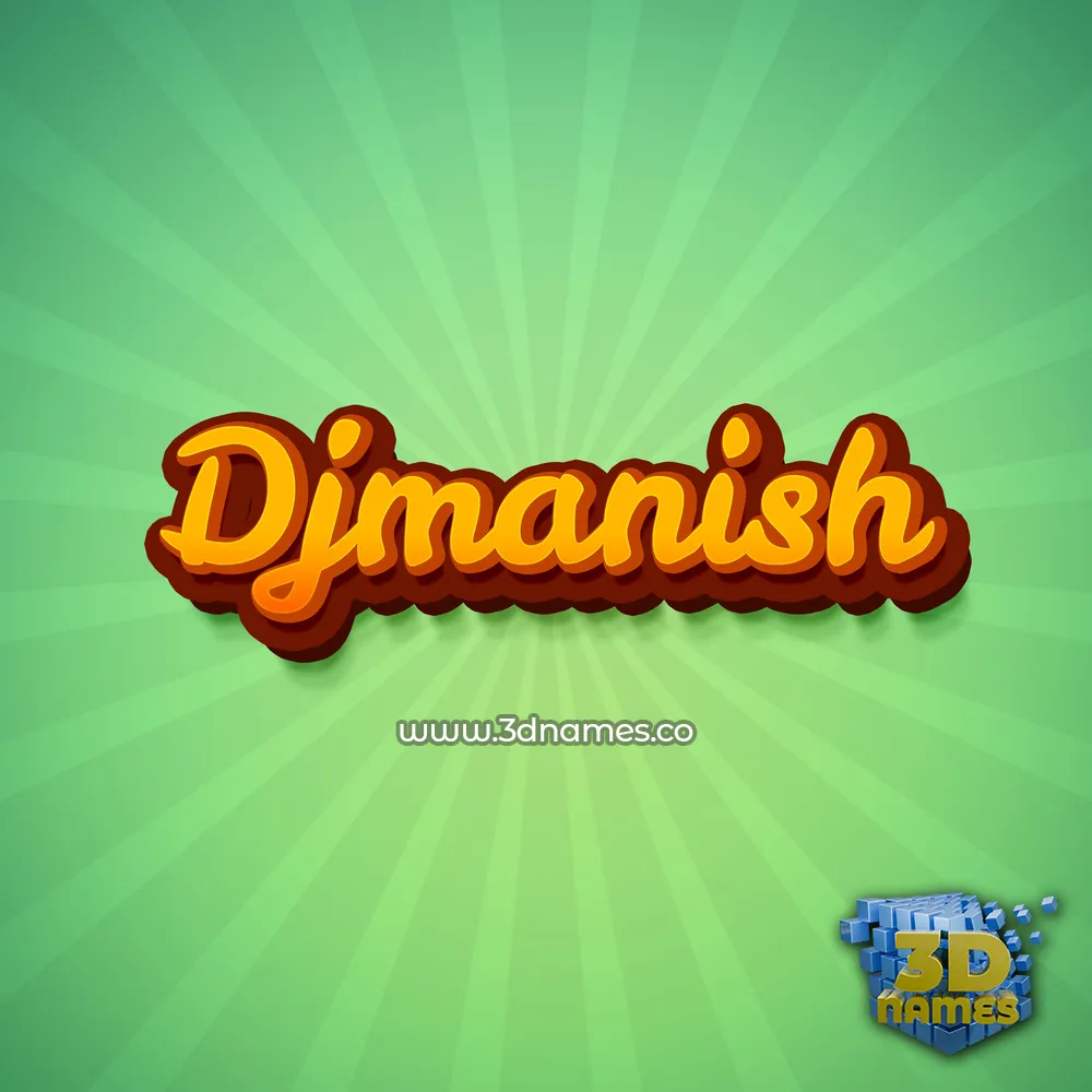 djmanish in Green Rays style - 3D name wallpaper