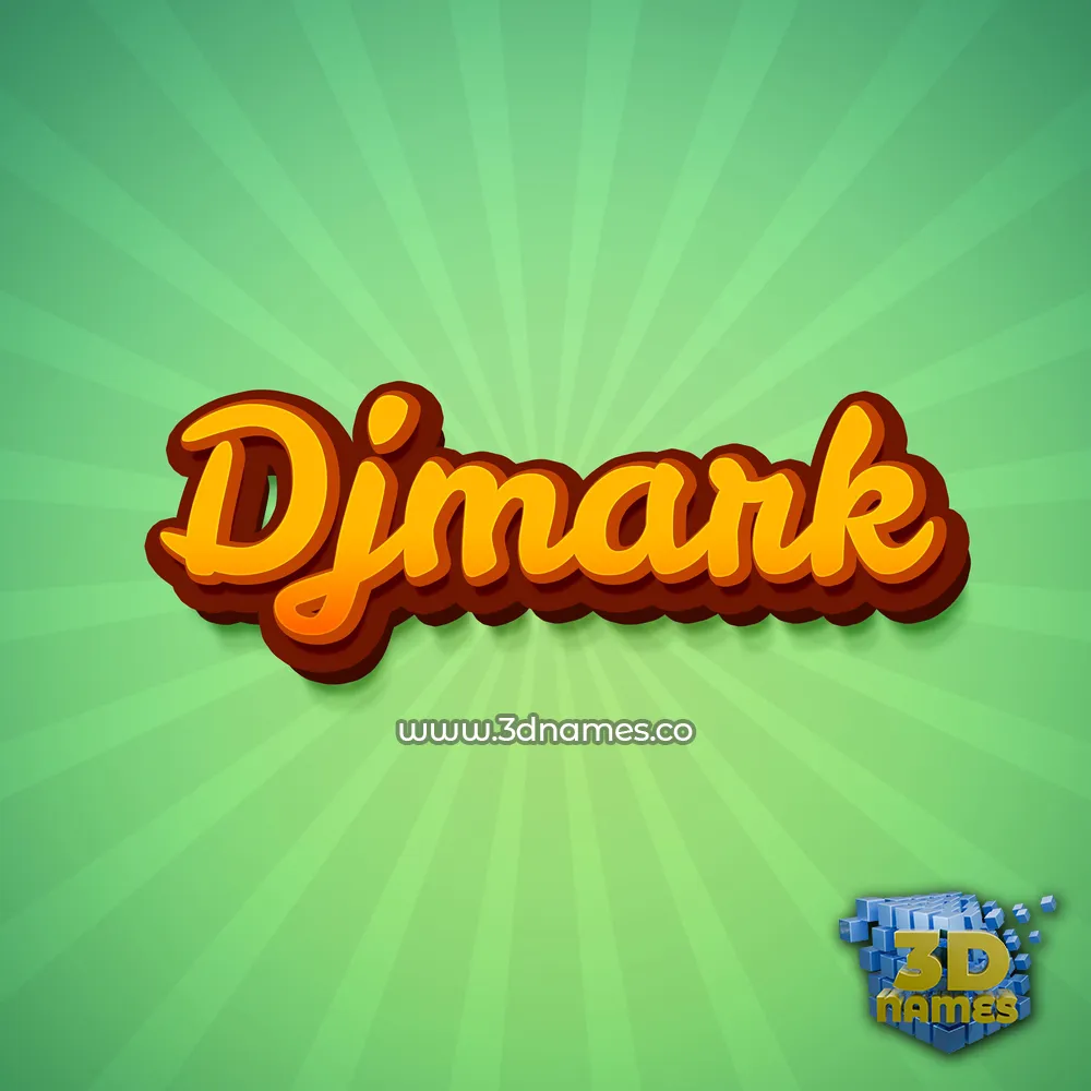 djmark in Green Rays style - 3D name wallpaper