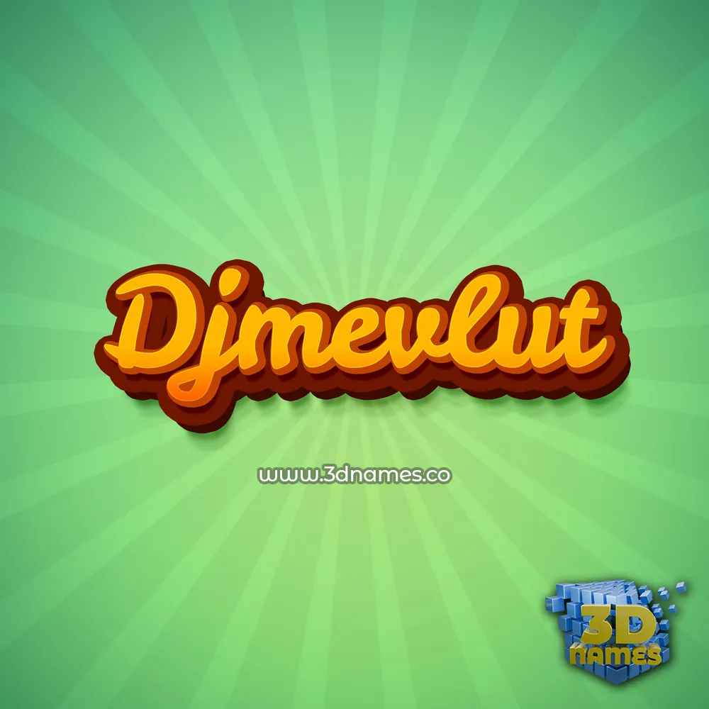 djmevlut in Green Rays style - 3D name wallpaper