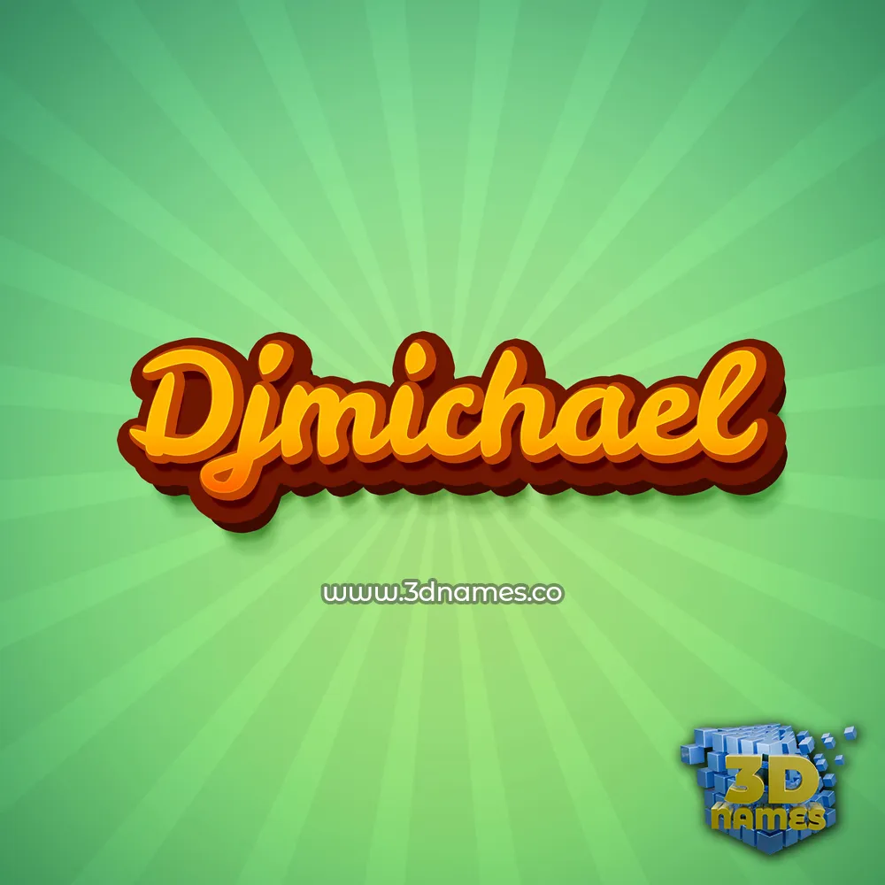 djmichael in Green Rays style - 3D name wallpaper