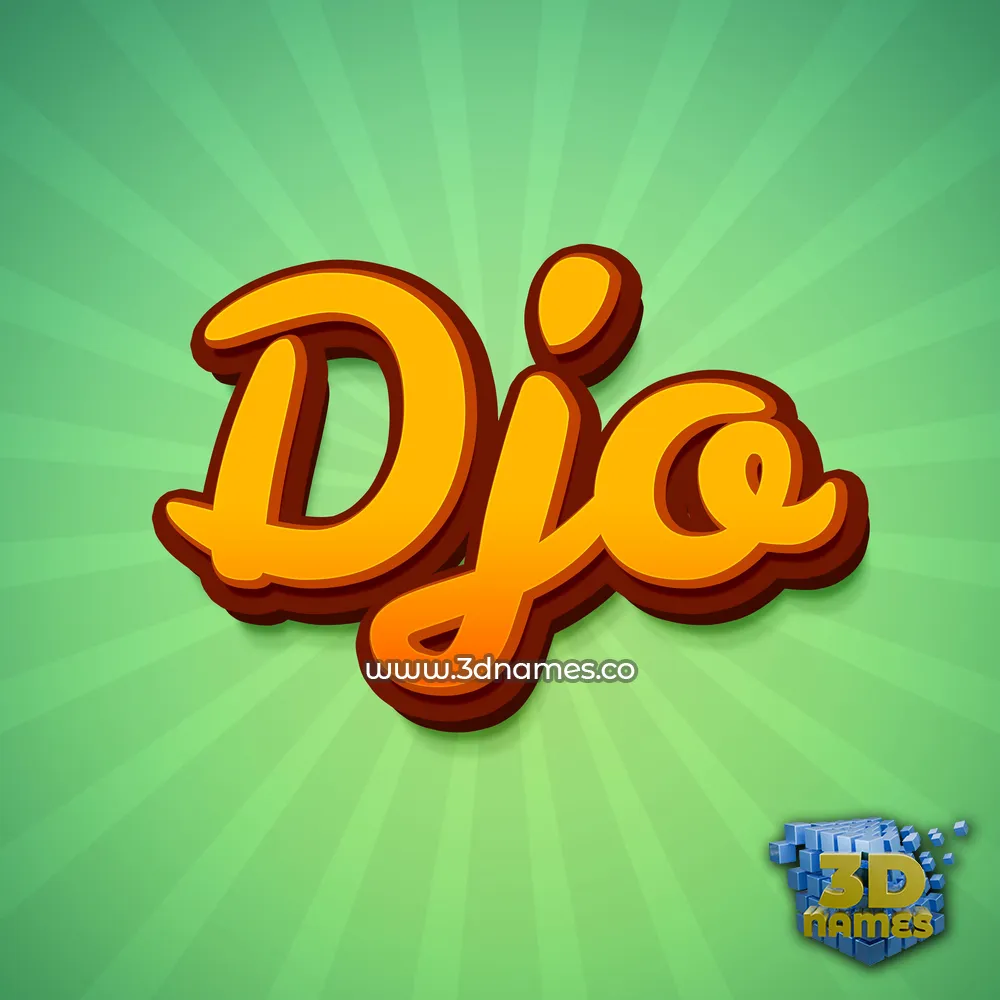 djo in Green Rays style - 3D name wallpaper