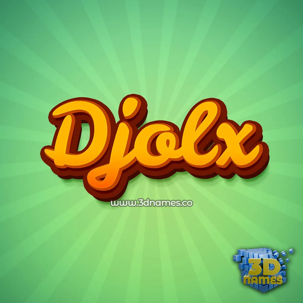 djolx in Green Rays style - 3D name wallpaper