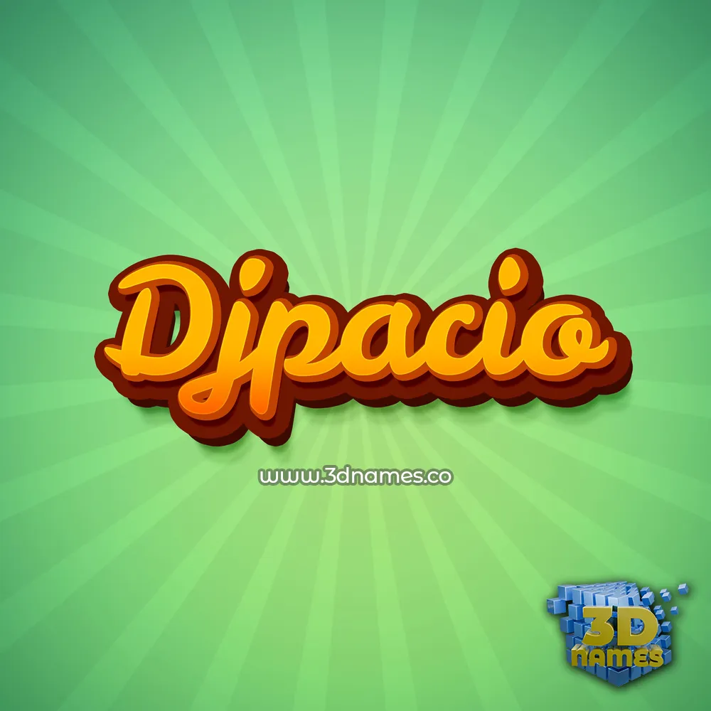 djpacio in Green Rays style - 3D name wallpaper