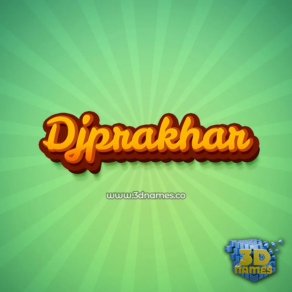djprakhar in Green Rays style - 3D name wallpaper