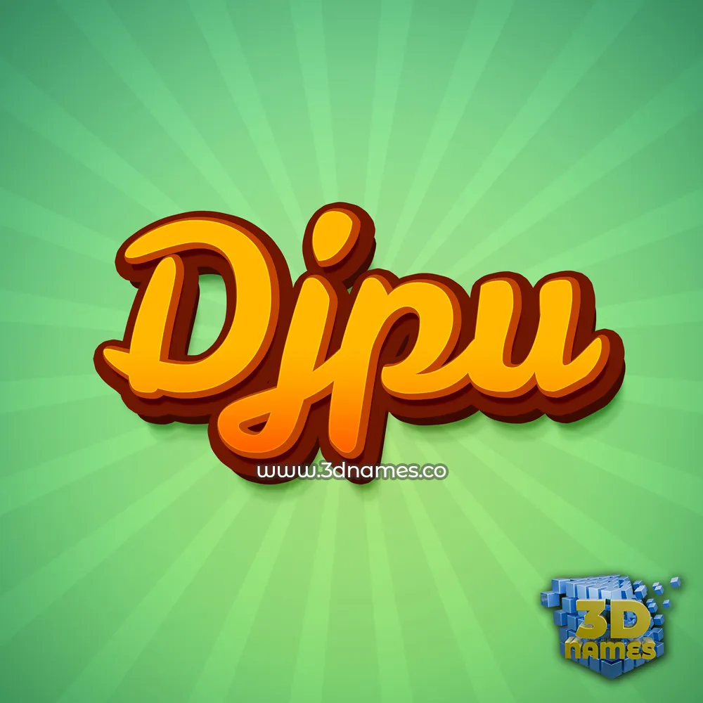 djpu in Green Rays style - 3D name wallpaper