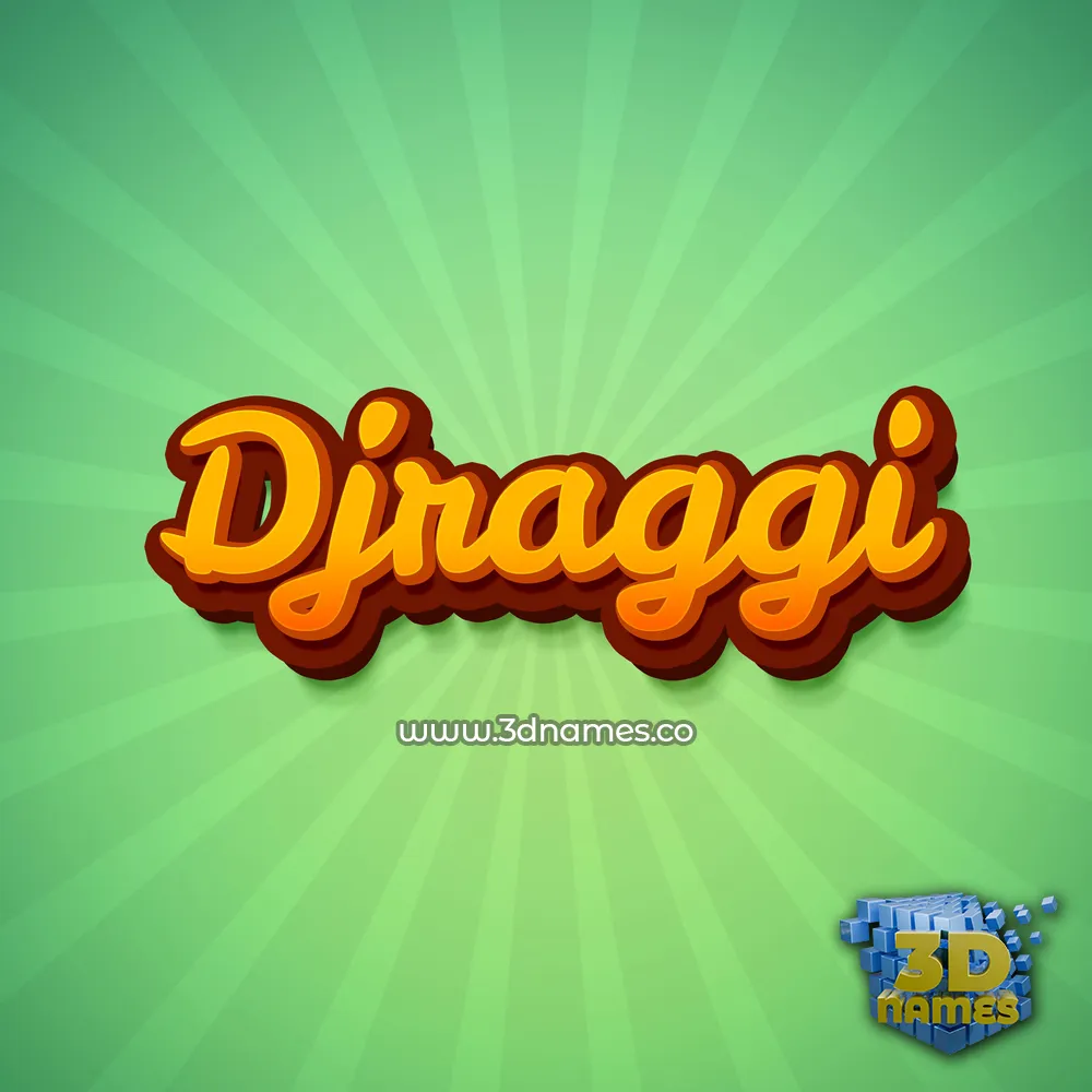 djraggi in Green Rays style - 3D name wallpaper