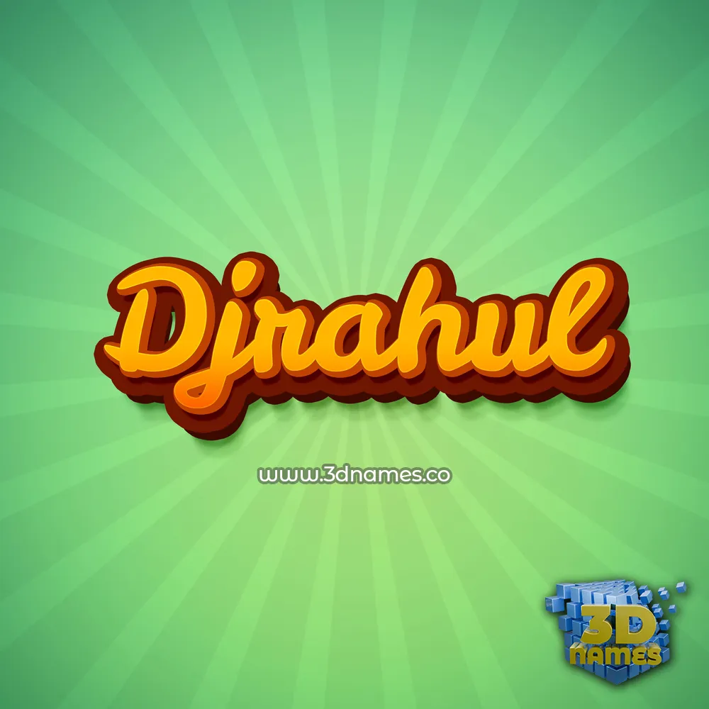 djrahul in Green Rays style - 3D name wallpaper