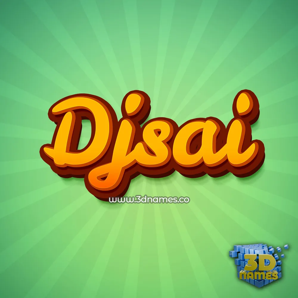 djsai in Green Rays style - 3D name wallpaper