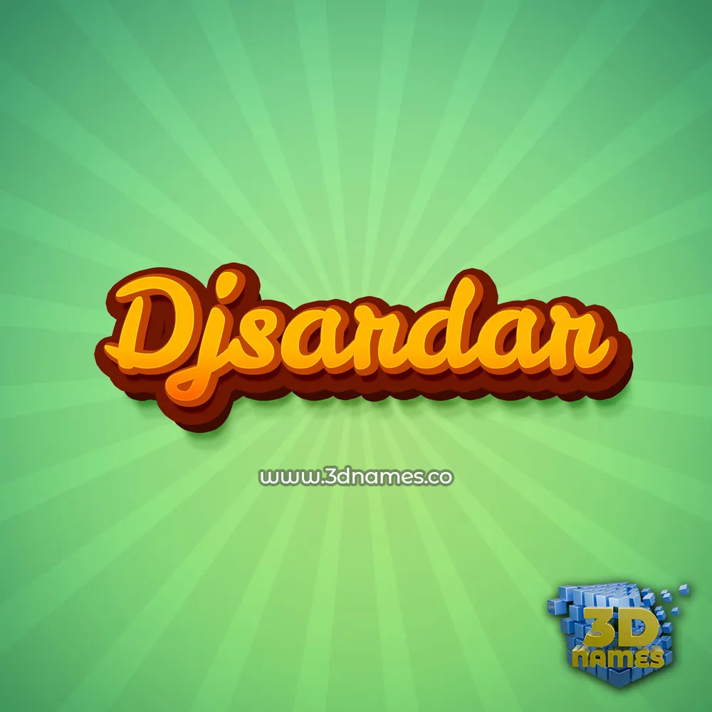 djsardar in Green Rays style - 3D name wallpaper
