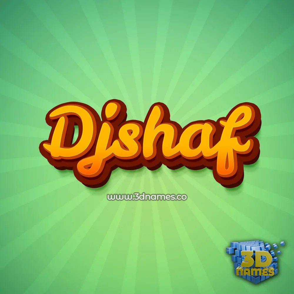 djshaf in Green Rays style - 3D name wallpaper