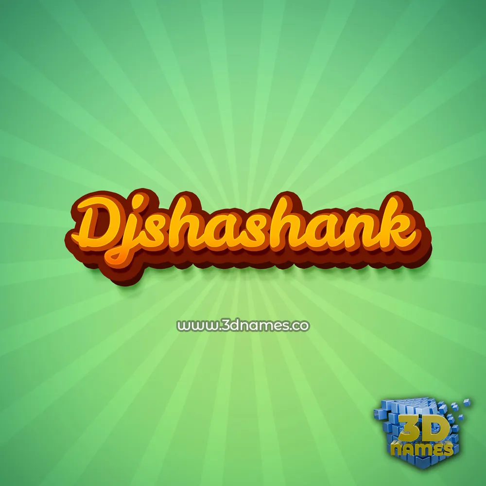 djshashank in Green Rays style - 3D name wallpaper