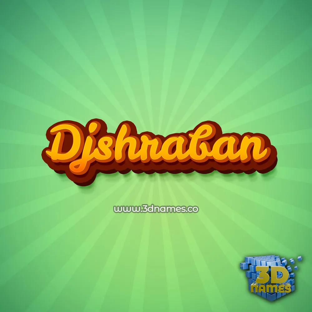 djshraban in Green Rays style - 3D name wallpaper