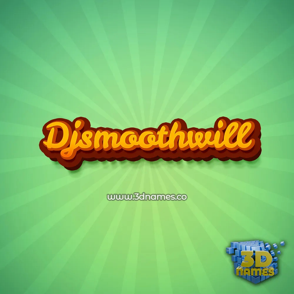 djsmoothwill in Green Rays style - 3D name wallpaper